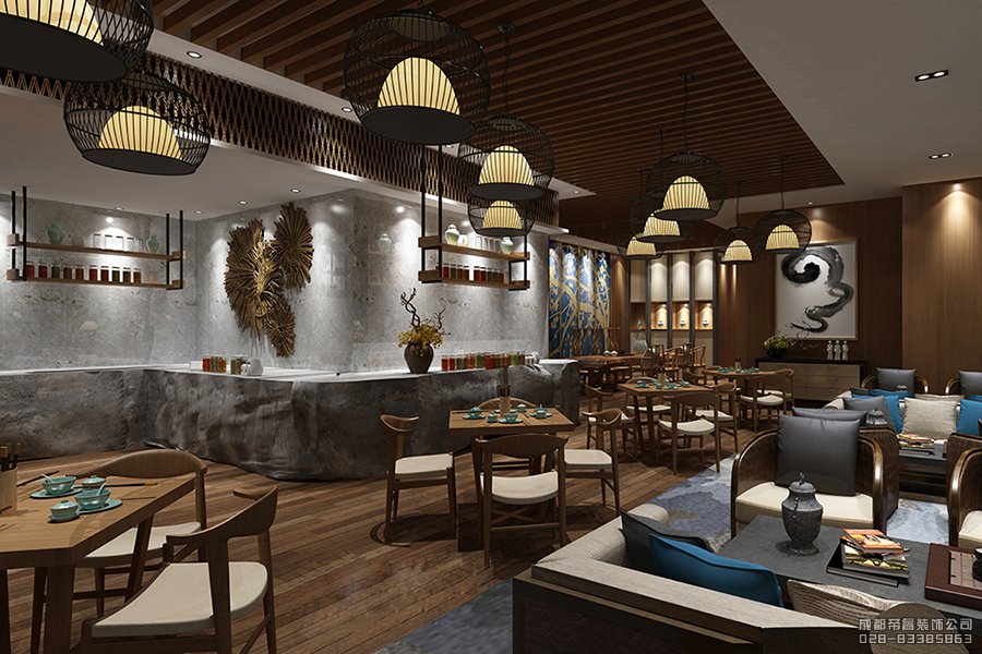 高端五星级大酒店自助餐台设计效果图